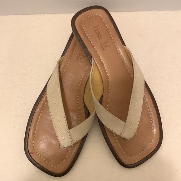 LISA b CO SANDALS SZ(37) =6•5 TAN/BROWN SUEDE AND LEATHER WORN ONCE - Picture 5 of 6